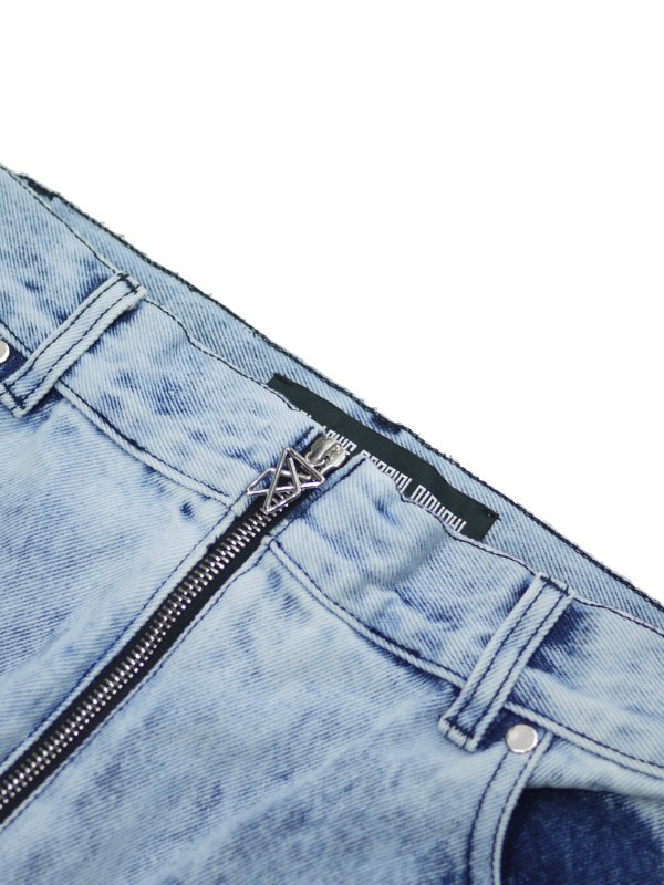 Washed Denim Zip Pants (0733-D010-WASHED-BLUE)