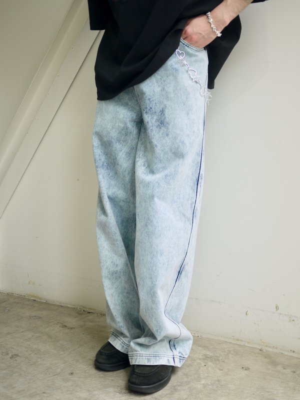 [50%OFF] Louis Gabriel Nouchi　WASHED DENIM ZIPPED PANTS - KIKUNOBU WEB STORE