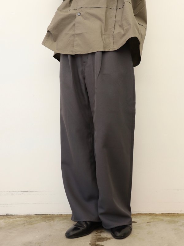 JieDa　WIDE ONE TUCK STRAIGHT PANTS (GRY) - KIKUNOBU WEB STORE