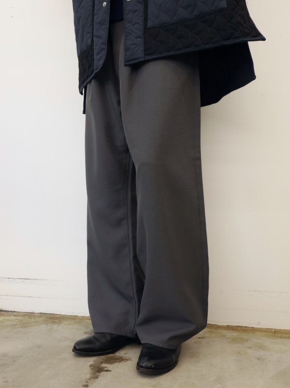 JieDa WIDE ONE TUCK STRAIGHT PANTS (GRY) - KIKUNOBU WEB STORE