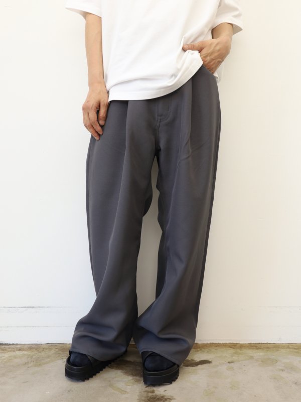 JieDa WIDE ONE TUCK STRAIGHT PANTS (GRY) - KIKUNOBU WEB STORE