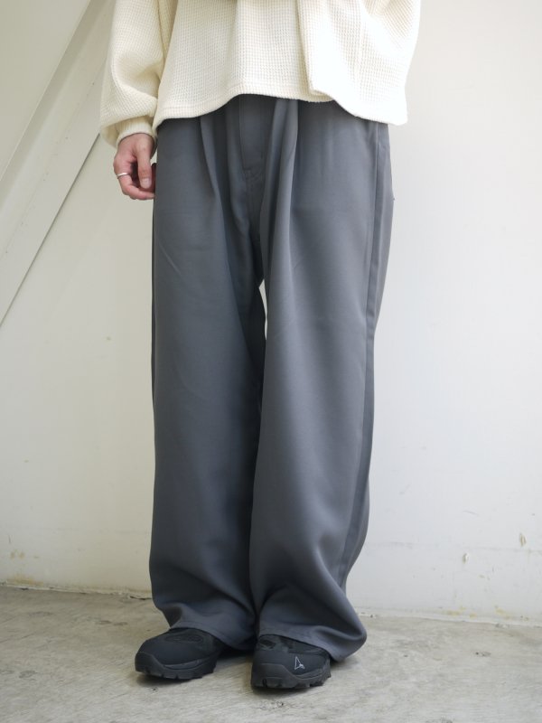 JieDa WIDE ONE TUCK STRAIGHT PANTS (GRY) - KIKUNOBU WEB STORE