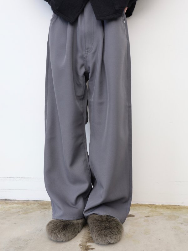 JieDa WIDE ONE TUCK STRAIGHT PANTS (GRY) - KIKUNOBU WEB STORE