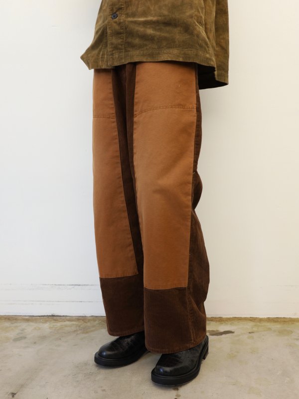 Duck Canvas Utility Trousers in Stone washed brown duck