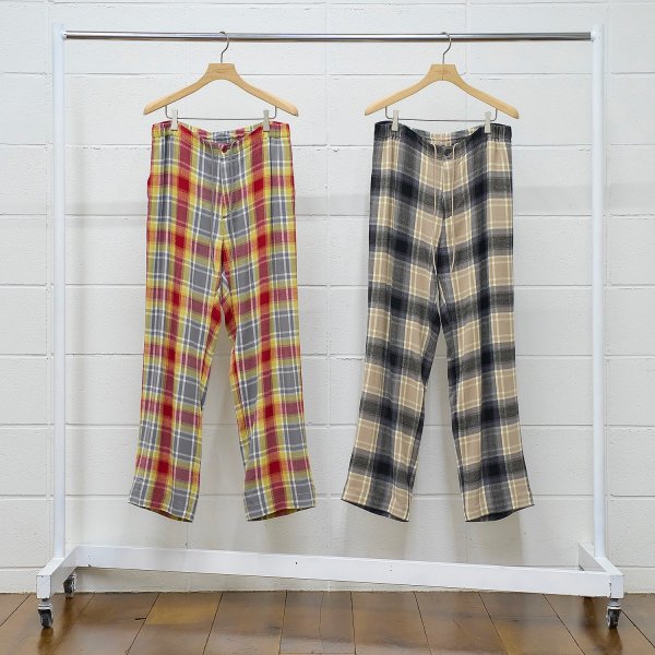 UNUSED RAYON CHECK PANTS - KIKUNOBU WEB STORE