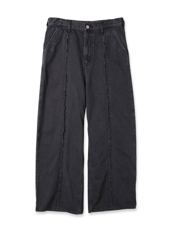 JieDa CUTTING WIDE DENIM (BLK) - KIKUNOBU WEB STORE