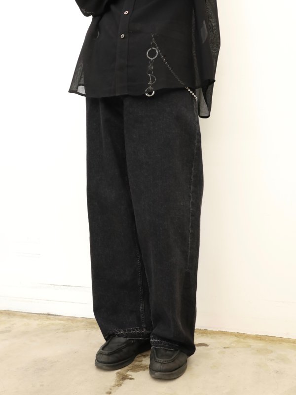 JieDa USED 3D BAGGY DENIM (BLK) - KIKUNOBU WEB STORE