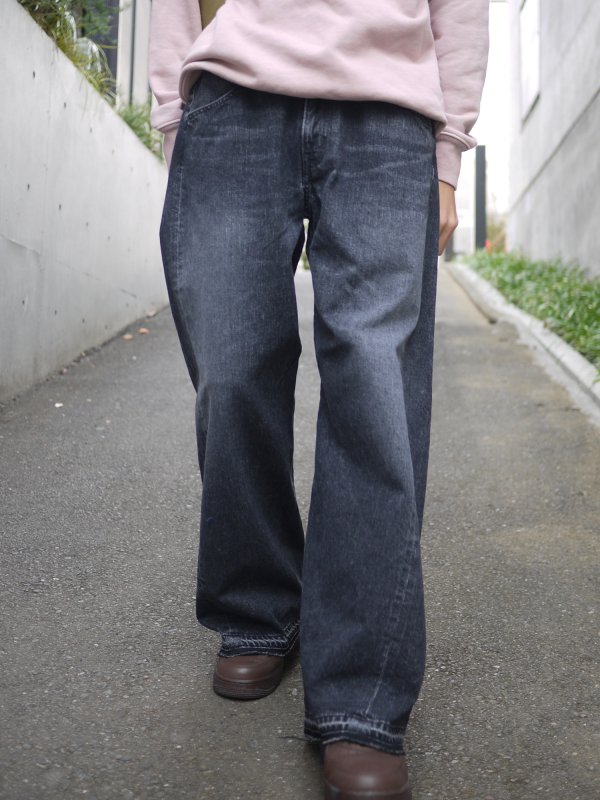 JieDa USED 3D BAGGY DENIM (BLK) - KIKUNOBU WEB STORE