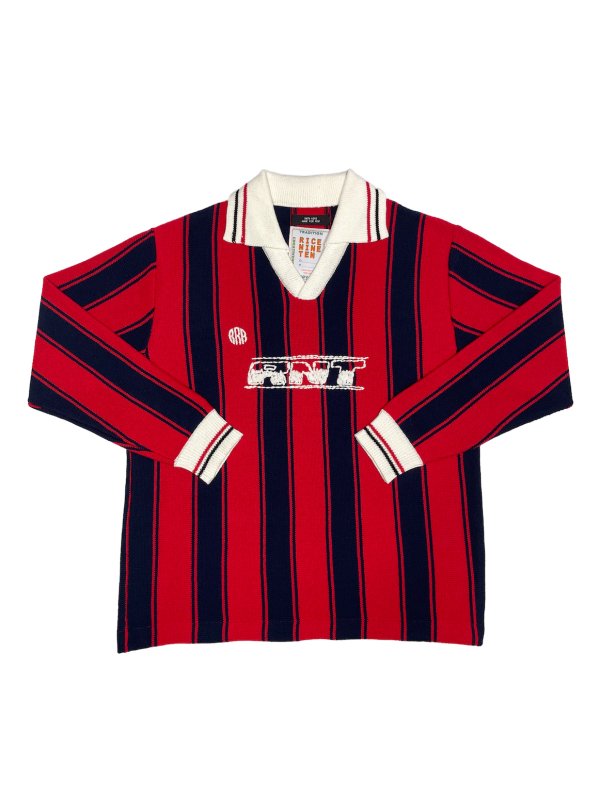 <img class='new_mark_img1' src='https://img.shop-pro.jp/img/new/icons47.gif' style='border:none;display:inline;margin:0px;padding:0px;width:auto;' />RICE NINE TENKnitting Long Sleeve Soccer Jersey (RED)