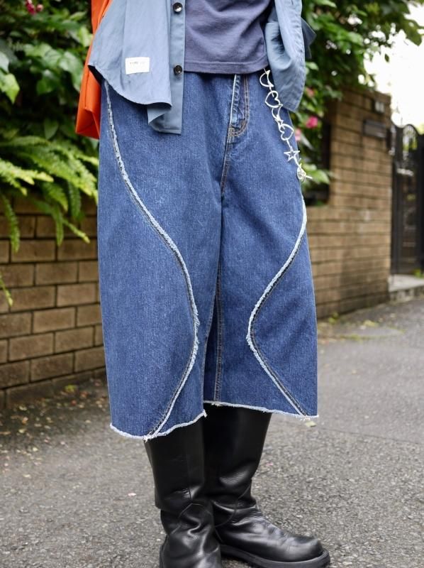 JieDa 3/4 SWITCHING DENIM PANTS (IND) - KIKUNOBU WEB STORE
