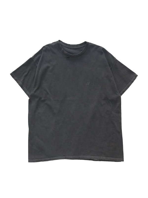 ANCELLMEMBROIDERY DYED T-SHIRT (F.BLK)
