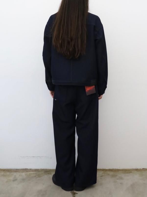 JieDa WIDE ONE TUCK STRAIGHT PANTS (NAV) - KIKUNOBU WEB STORE