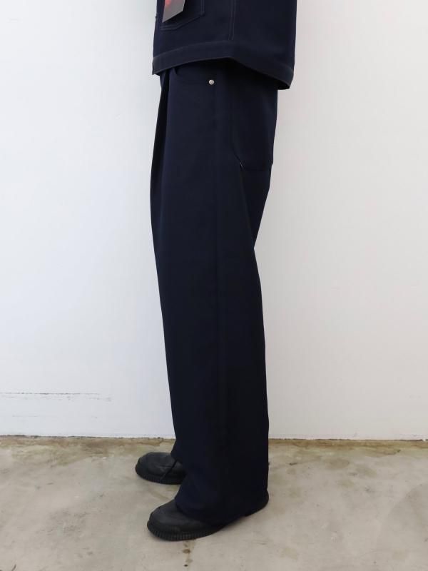 JieDa WIDE ONE TUCK STRAIGHT PANTS (NAV) - KIKUNOBU WEB STORE