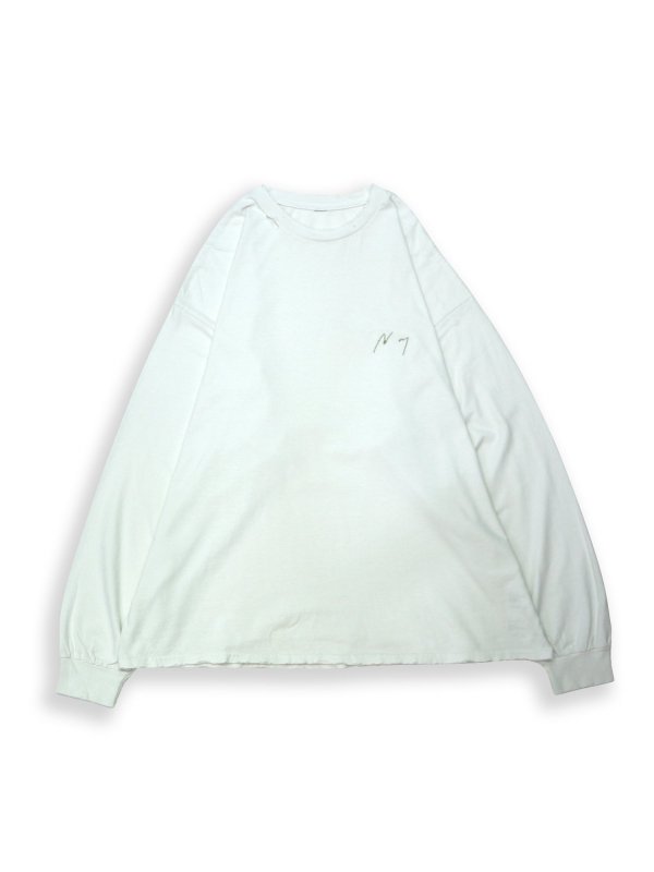 ANCELLMEMBROIDERY DYED LS T-SHIRT (WHT)