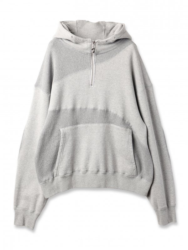 JieDaDRAPING HALF ZIP SWEAT HOODIE (H/G)