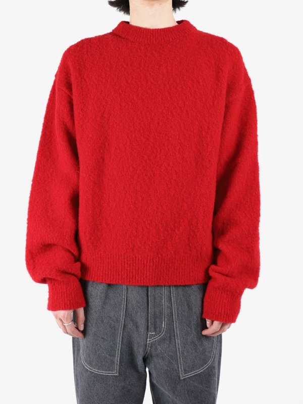 [15%OFF] AMOMENTOFLUFFY LONG SLEEVE KNIT (RED)