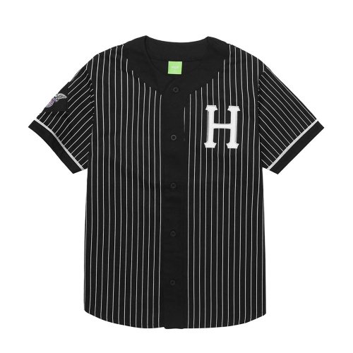 <img class='new_mark_img1' src='https://img.shop-pro.jp/img/new/icons8.gif' style='border:none;display:inline;margin:0px;padding:0px;width:auto;' />HUF - FOREVER BASEBALL JERSEY (Black)の商品画像