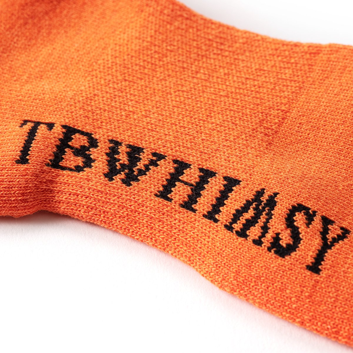 TIGHTBOOTH PRODUCTION(タイトブースプロダクション) |TBPR (TIGHTBOOTH) - TIGHTBOOTH x  WHIMSY SOCKS LABEL LOGO HIGH SOCKS (Orange, Black)