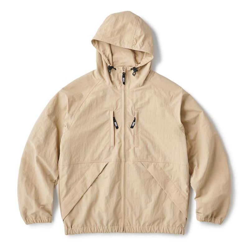 FTC NYLON HOODED JACKET  カーキ　M　ナイロンジャケット身幅59㎝着丈68㎝