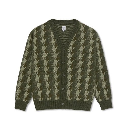 <img class='new_mark_img1' src='https://img.shop-pro.jp/img/new/icons8.gif' style='border:none;display:inline;margin:0px;padding:0px;width:auto;' />POLAR SKATE CO. - LOUIS CARDIGAN HOUNDSTOOTH (Green)ξʲ
