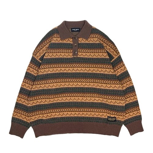 <img class='new_mark_img1' src='https://img.shop-pro.jp/img/new/icons8.gif' style='border:none;display:inline;margin:0px;padding:0px;width:auto;' />EAZY MISS - ETHNIC LOOSE SWEATER (Brown)ξʲ