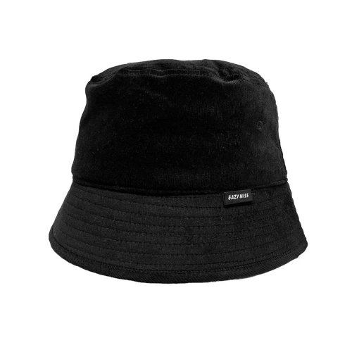 EAZY M!SS - CORDUROY STRAIGHT BUCKET HAT (Black)ξʲ