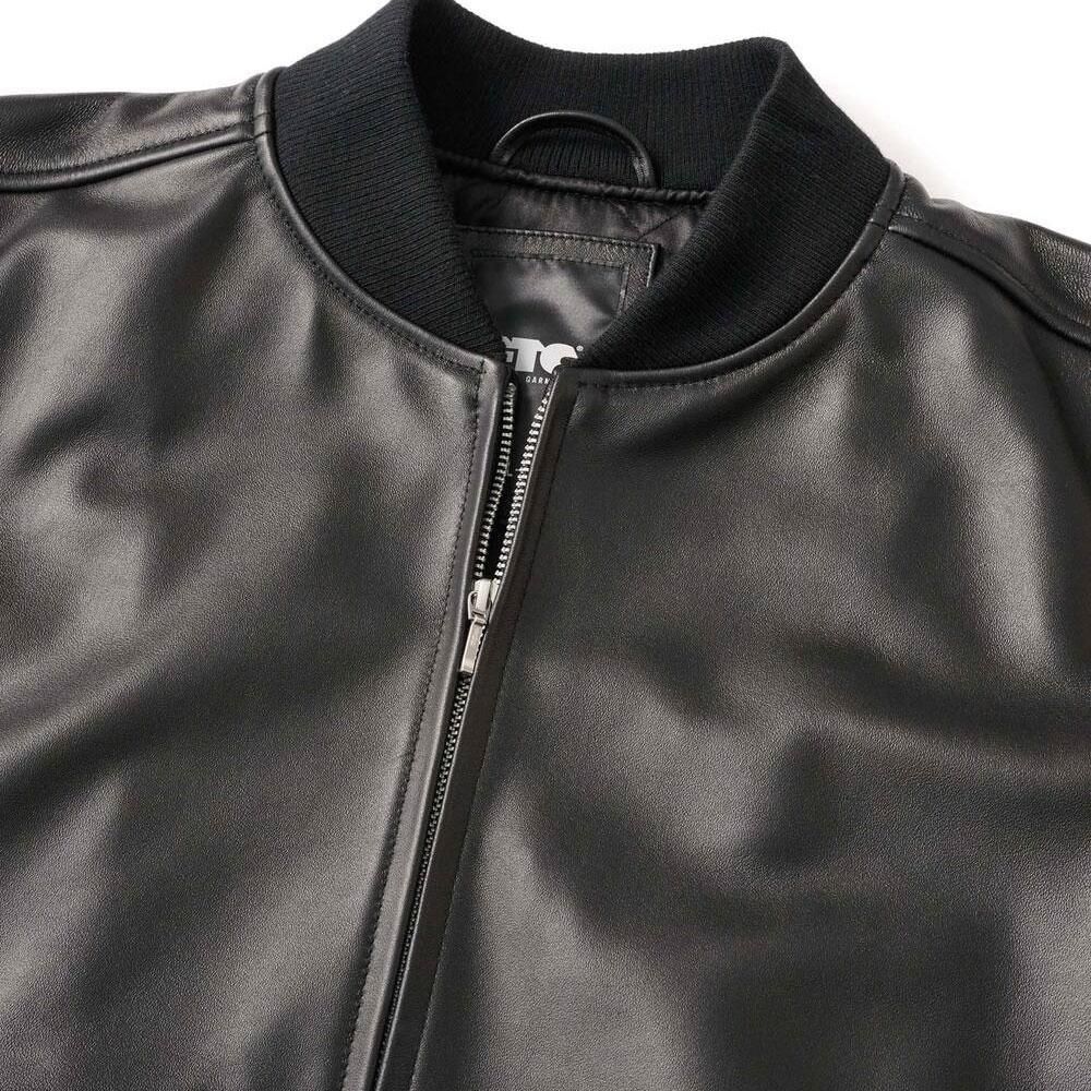FTC(エフティーシー) |FTC - LEATHER ZIP VARSITY JACKET (Black)