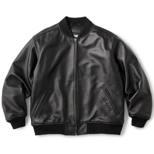 FTC(エフティーシー) |FTC - LEATHER ZIP VARSITY JACKET (Black)