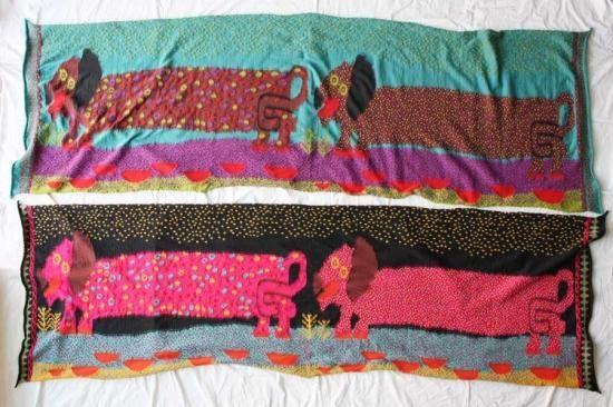 KAPITAL キャピタル 縮織ウールDOSダックスフントマフラー -Babooshka