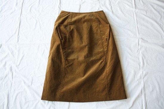 ホームスパン　シャツバックコールギャザータイトスカート