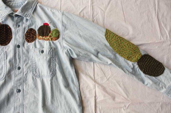 KAPITAL キャピタル シャンブレー ハイチンマリンシャツ (イカリ刺繍