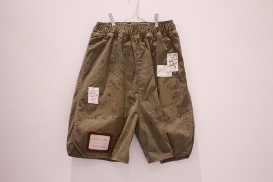KAPITAL K2205SP122 綿バーバリー リメイクショートパンツ