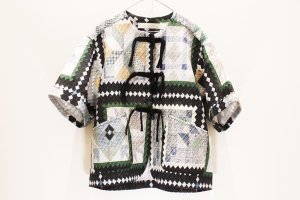 ASEEDONCLÖUD(ɥ󥯥饦) Mosaic quilt print bird's ditty vest