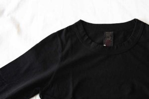 ■homspun ホームスパン 30/-天竺 七分袖Tシャツ col/  ブラック