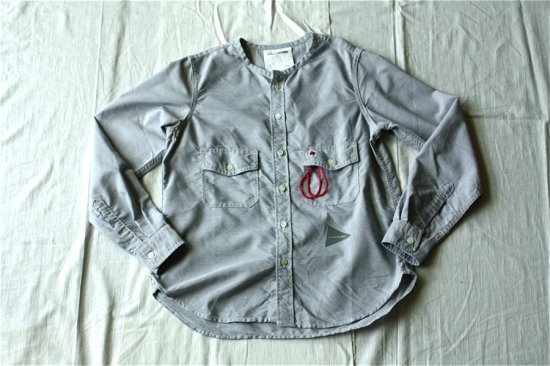 and wander アンドワンダー dry ox no collar shirt (W)