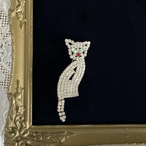 アンティーク・チェコ雑貨のお店 bábovka - カットガラス 猫の