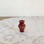 チェコスロヴァキア　1948年のハンドペイントの小さな花瓶　9　赤