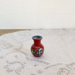 チェコスロヴァキア　1948年のハンドペイントの小さな花瓶　11　赤