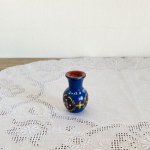 チェコスロヴァキア　1948年のハンドペイントの小さな花瓶　12　青