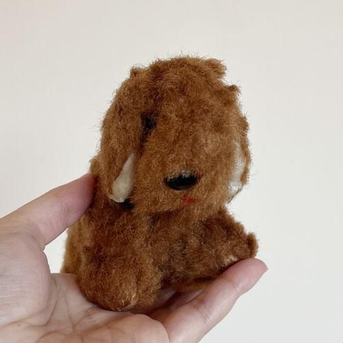 【アンティーク】茶色の小犬のぬいぐるみ　ヴィンテージ レトロ チェコスロヴァキア時代のヴィンテージのぬいぐるみ 犬 茶色 - チェコ