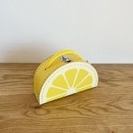 チェコの紙製スーツケース　フルーツ　小　レモン
