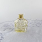チェコ　ボヘミアガラスの香水瓶　ライトトパーズ　マーガレット