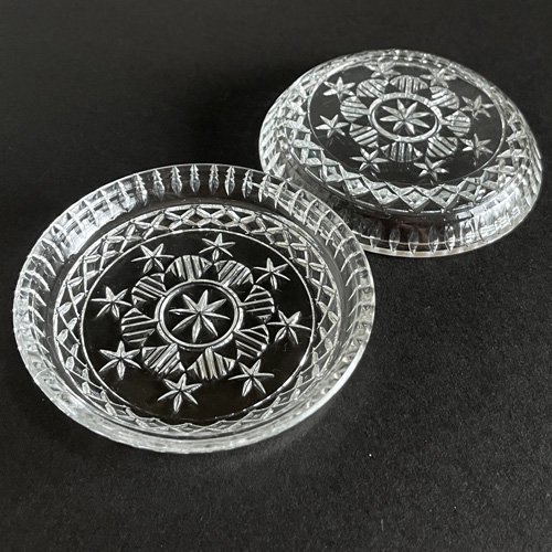 チェコスロヴァキア時代　ボヘミアガラス　小皿　5枚セット