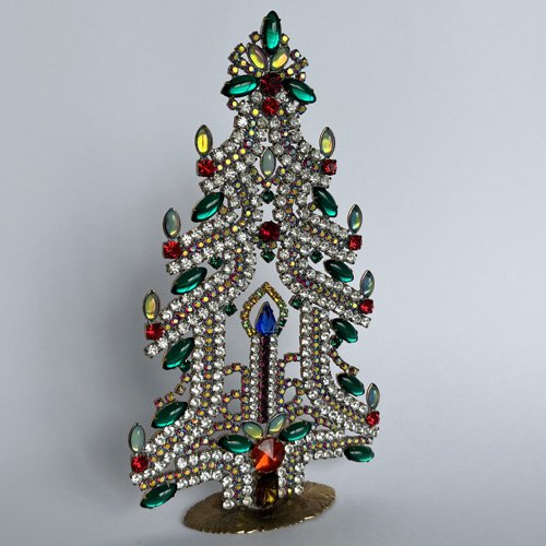 チェコ ガラス製ラインストーンのクリスマスツリー 143 クリア