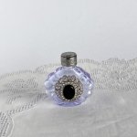チェコ　装飾付き香水瓶　187　アレキサンドライトガラス　黒ガラス×クリアガラス