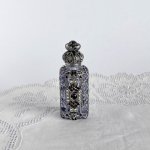 チェコ　装飾付き香水瓶　189　アレキサンドライトガラス　アールデコ紫クリア