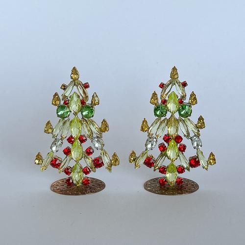 チェコ ガラス製ラインストーンのクリスマスツリー 179 2種類のウラン