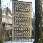 ポーランド・ヤノフ村の織物　102×170　ダヌータさんの「森」（手紡ぎ）