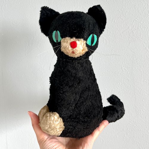 チェコで見つけたヴィンテージのぬいぐるみ 黒猫 - チェコ雑貨とチェコ絵本のお店 ハーチェク hacek