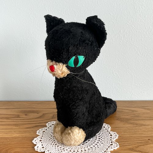 チェコで見つけたヴィンテージのぬいぐるみ 黒猫 - チェコ雑貨とチェコ絵本のお店 ハーチェク hacek